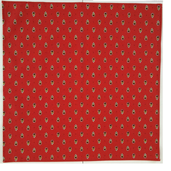 french linen cotton table napkin with avignon design in red