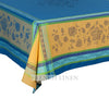 french linen jacquard square tablecloth in blue