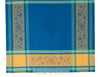 french linen jacquard square tablecloth in blue
