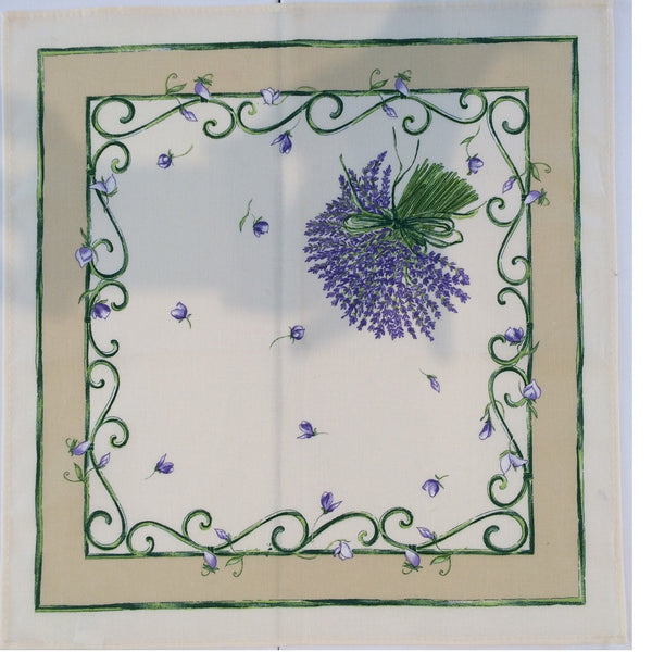 french linen table napkin with lavender design