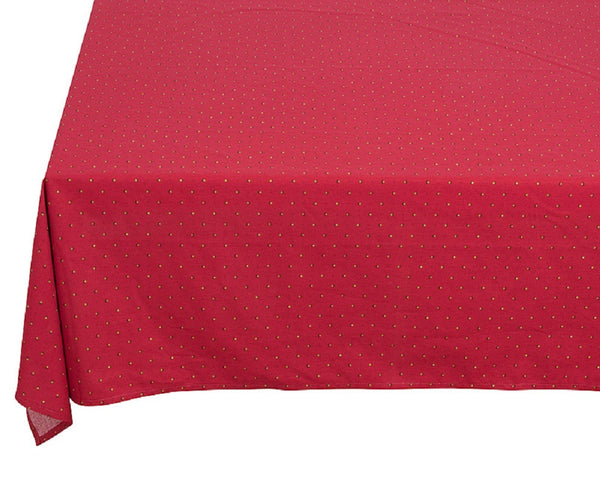 french linen rectangle tablecloth with traditional design in red