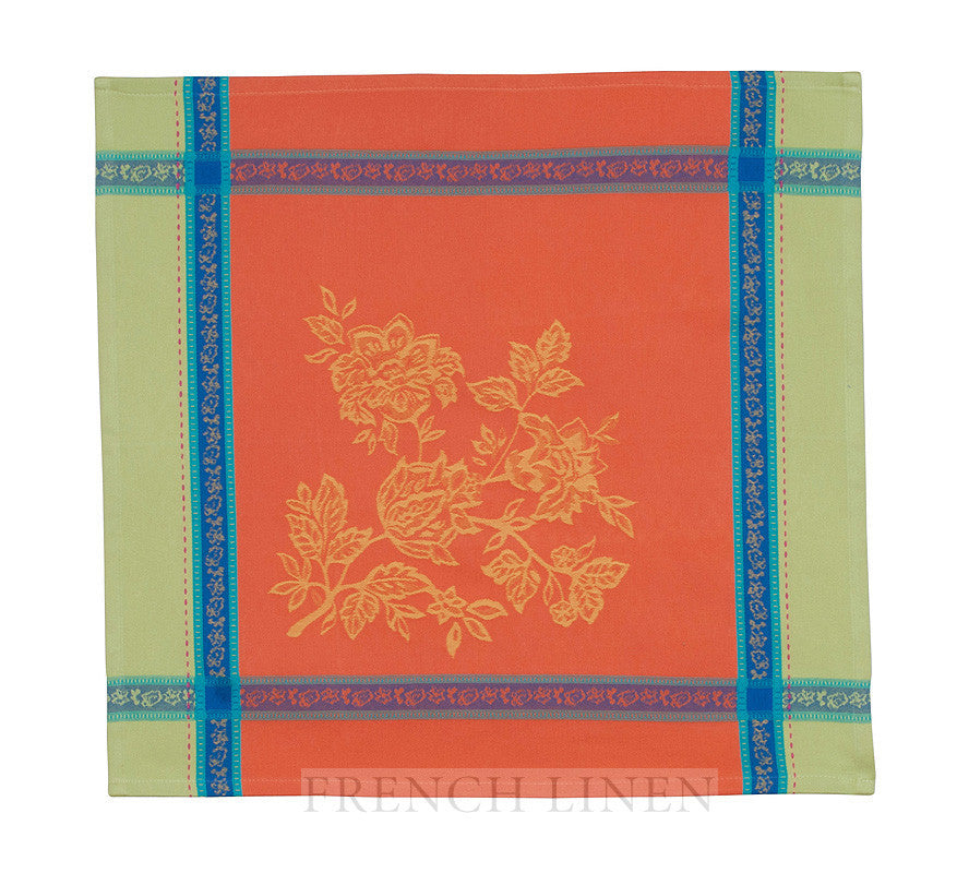 french linen jacquard table napkin in rust