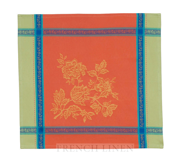 french linen jacquard table napkin in rust
