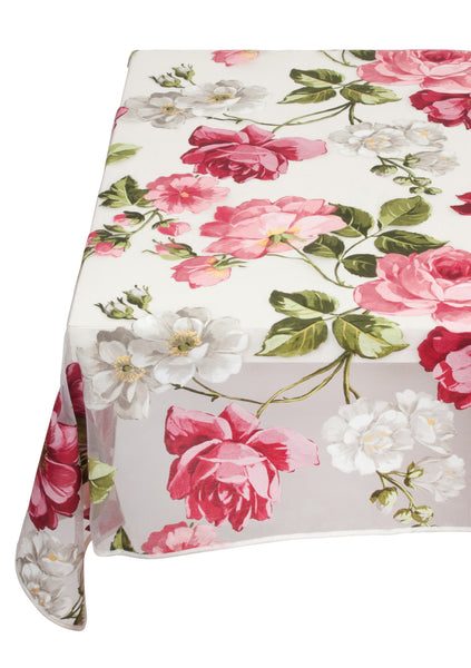 french linen square organza throw with white and pink floral design